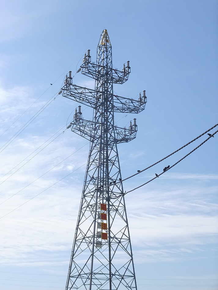 夏にそびえる北海道の鉄塔 100基　鉄塔写真